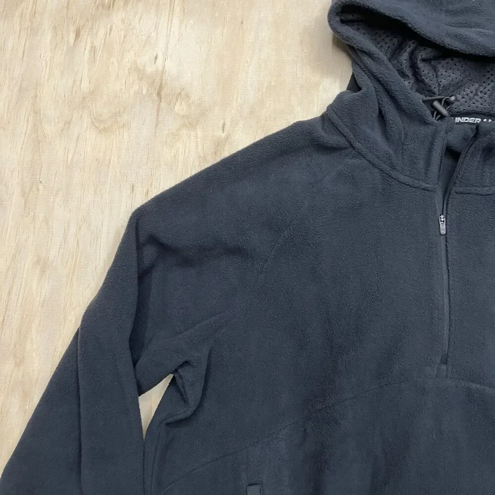 NEW Under Armour Hoodie Mens Fleece Microfleece Pullover LG Black 1378981-001